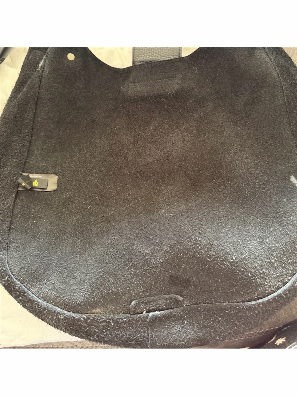 Rebecca Minkoff Black Slouch Hobo Leather Shoulder Bag with Suede Tassles.